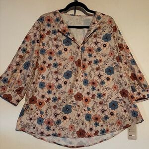 Emery Rose Floral Blouse XL